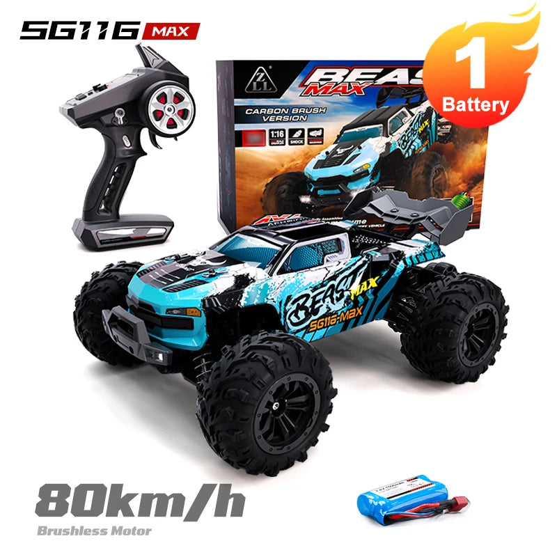 ZNLYRION RC Car Buggy 1:16 4 Wheel Drive Off-Road SG116MAX PRO Vehicle Optional Brushless Motor Anti-Slip Tire Remote Control Racing Truck