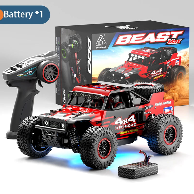 ZNLYRION RC Monster SG202MAX Scale1:16 Truck 4WD Brushless 55KM/H 2.4G Remote Control Off-Road Car with LED Lights for Boys Adults