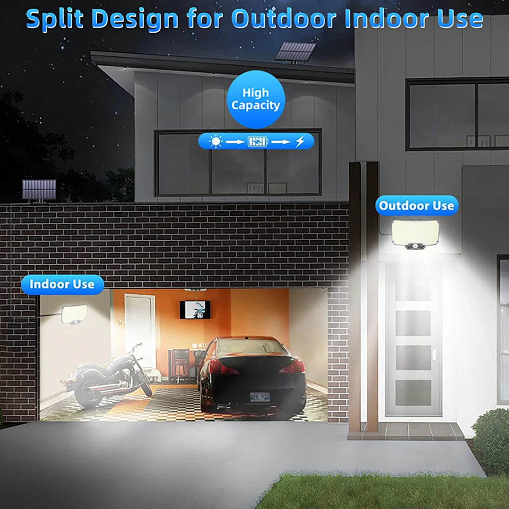 Solar Lights 234LED Solar Security Lights Outdoor Garden Motion Sensor 3 Modes Waterproof Split Solar Flood Wall Lights Garage
