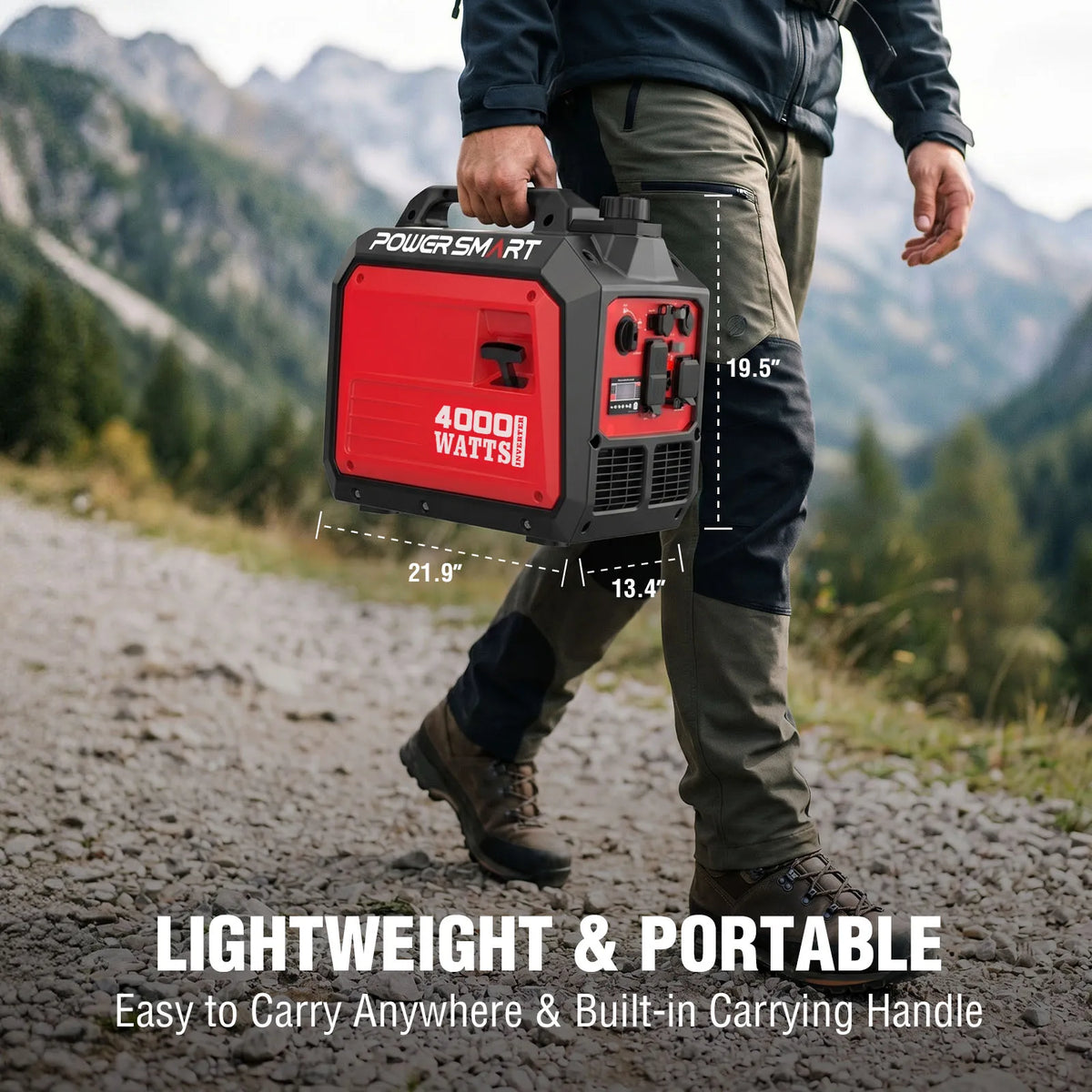 3600W Inverter Generator, 3200W Rated Gas Powered Portable Generator, 149cc Lightweight Low Noise Generator for Home RV Camping Emergency Backup