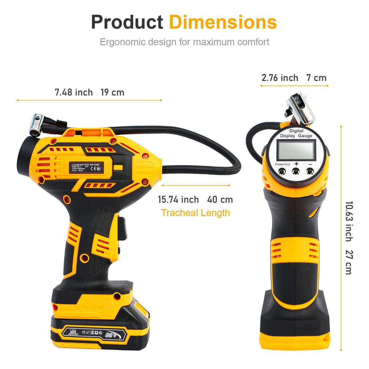 20V Portable Car Tire Inflator Pump Air Compressor with 12V Car Adapter Digital Display Blow Mold Case for Car Motorcycle BT