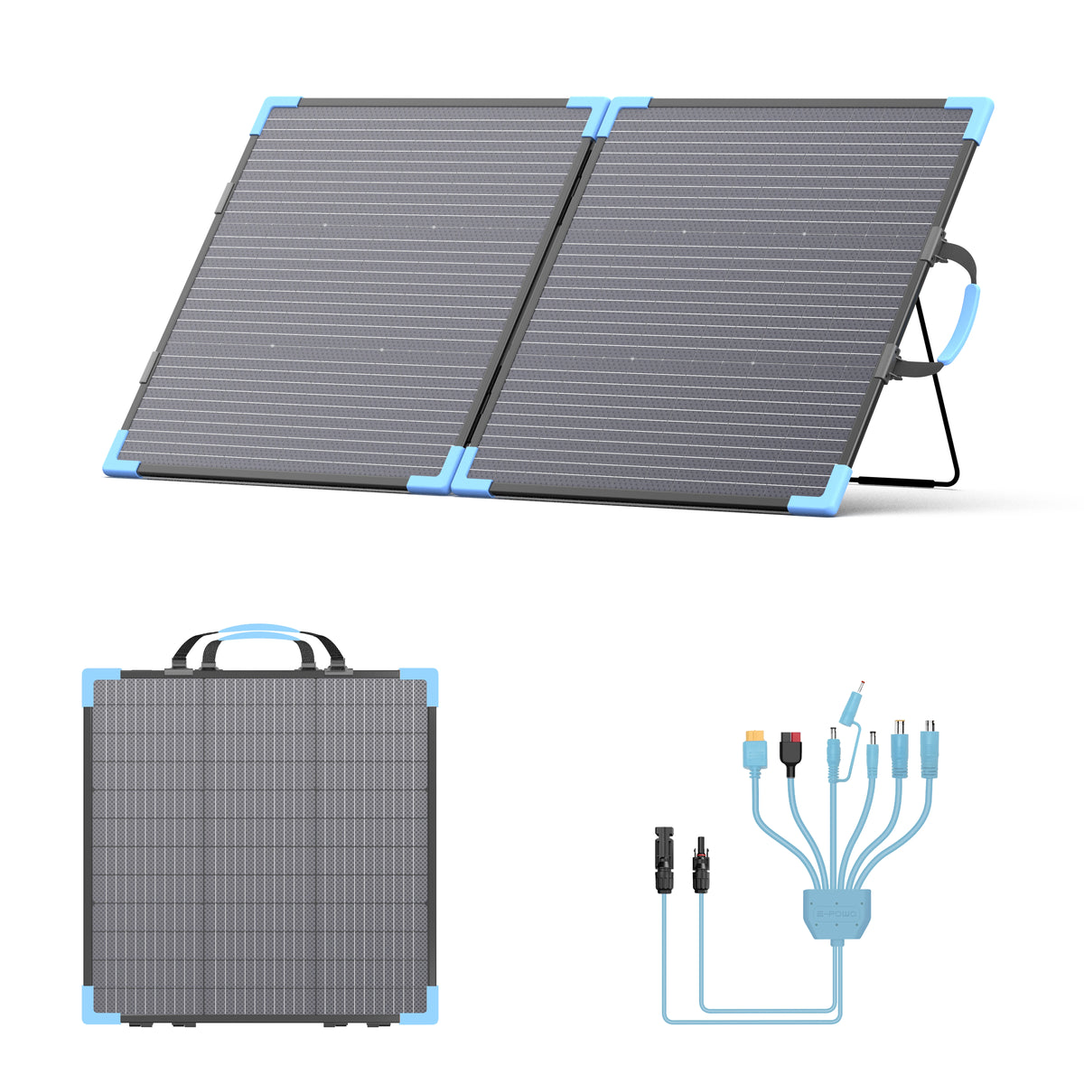 E-POWO Bifacial Foldable Solar Panel 110W/220W/400W Charger Solar with 23.4% Energy Conversion Rate For Car Boat Caravan Camping