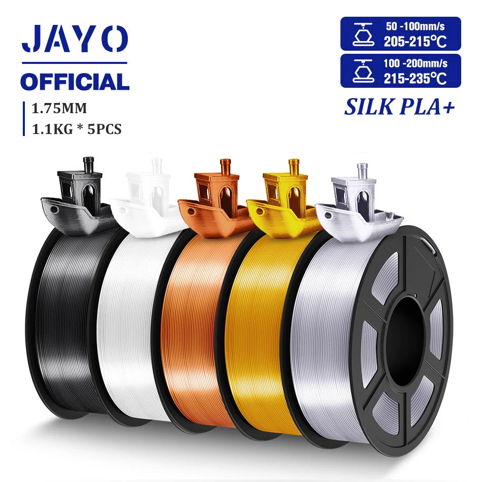 JAYO 5 Rolls 3D Filament PLA/PLA META/PETG/SILK PLA+/Wood/PLA Marblel/ APLA 1.75mm1.1KG 3D Printer Filament for FDM Muticolor