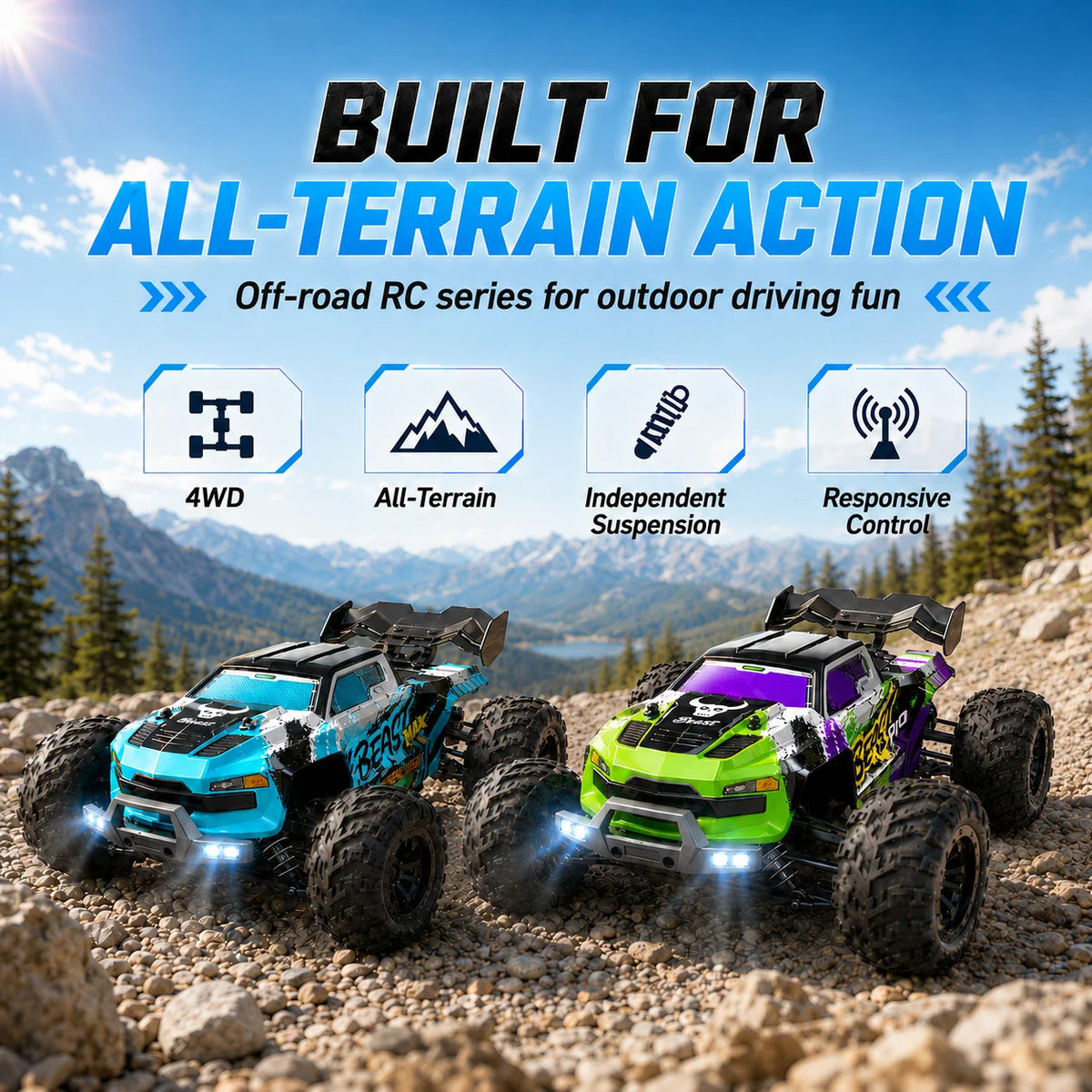 ZNLYRION RC Car Buggy 1:16 4 Wheel Drive Off-Road SG116MAX PRO Vehicle Optional Brushless Motor Anti-Slip Tire Remote Control Racing Truck