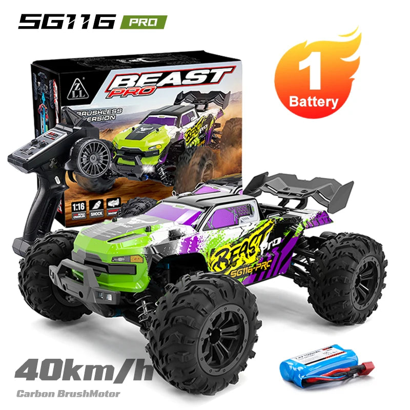 ZNLYRION RC Car Buggy 1:16 4 Wheel Drive Off-Road SG116MAX PRO Vehicle Optional Brushless Motor Anti-Slip Tire Remote Control Racing Truck