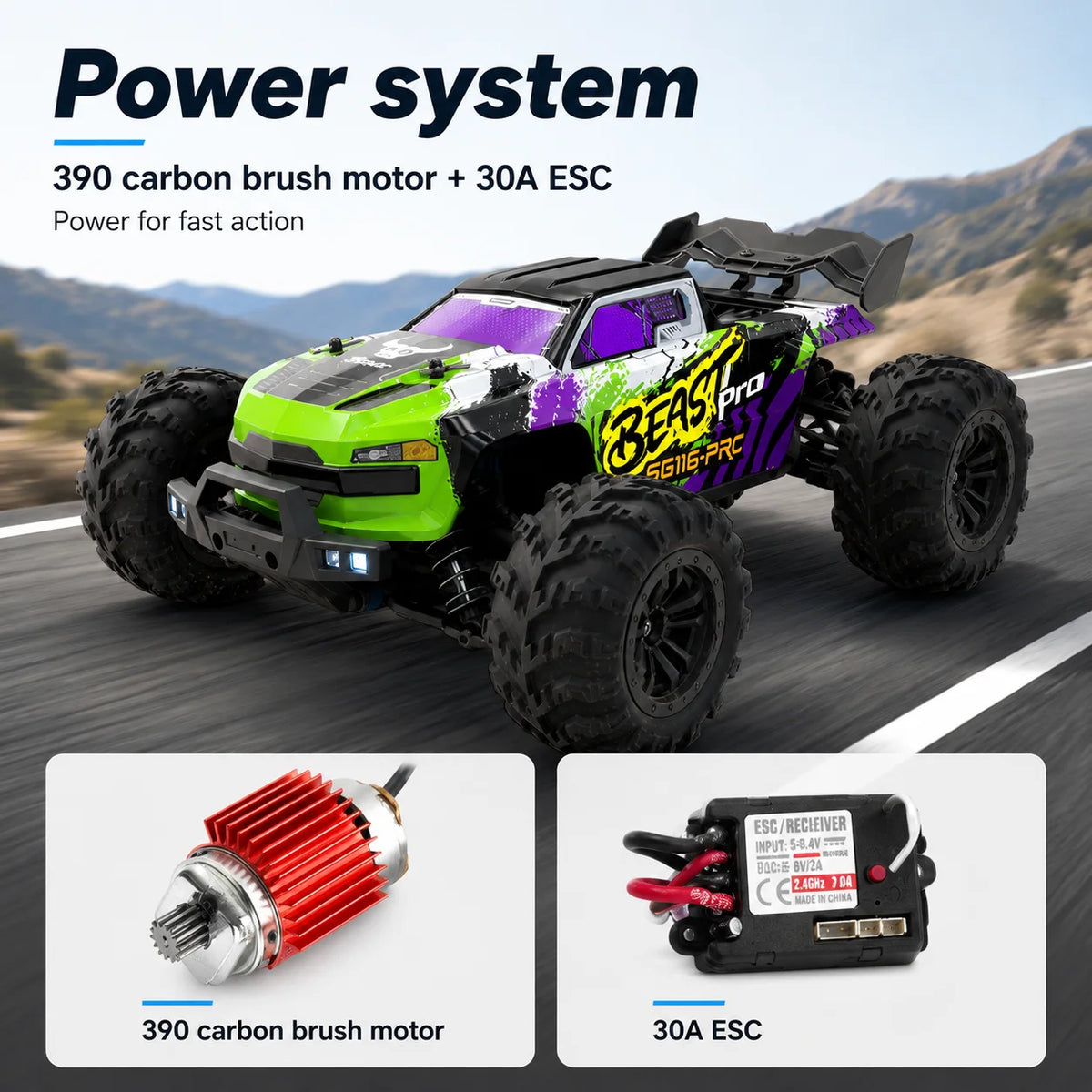 ZNLYRION RC Car Buggy 1:16 4 Wheel Drive Off-Road SG116MAX PRO Vehicle Optional Brushless Motor Anti-Slip Tire Remote Control Racing Truck