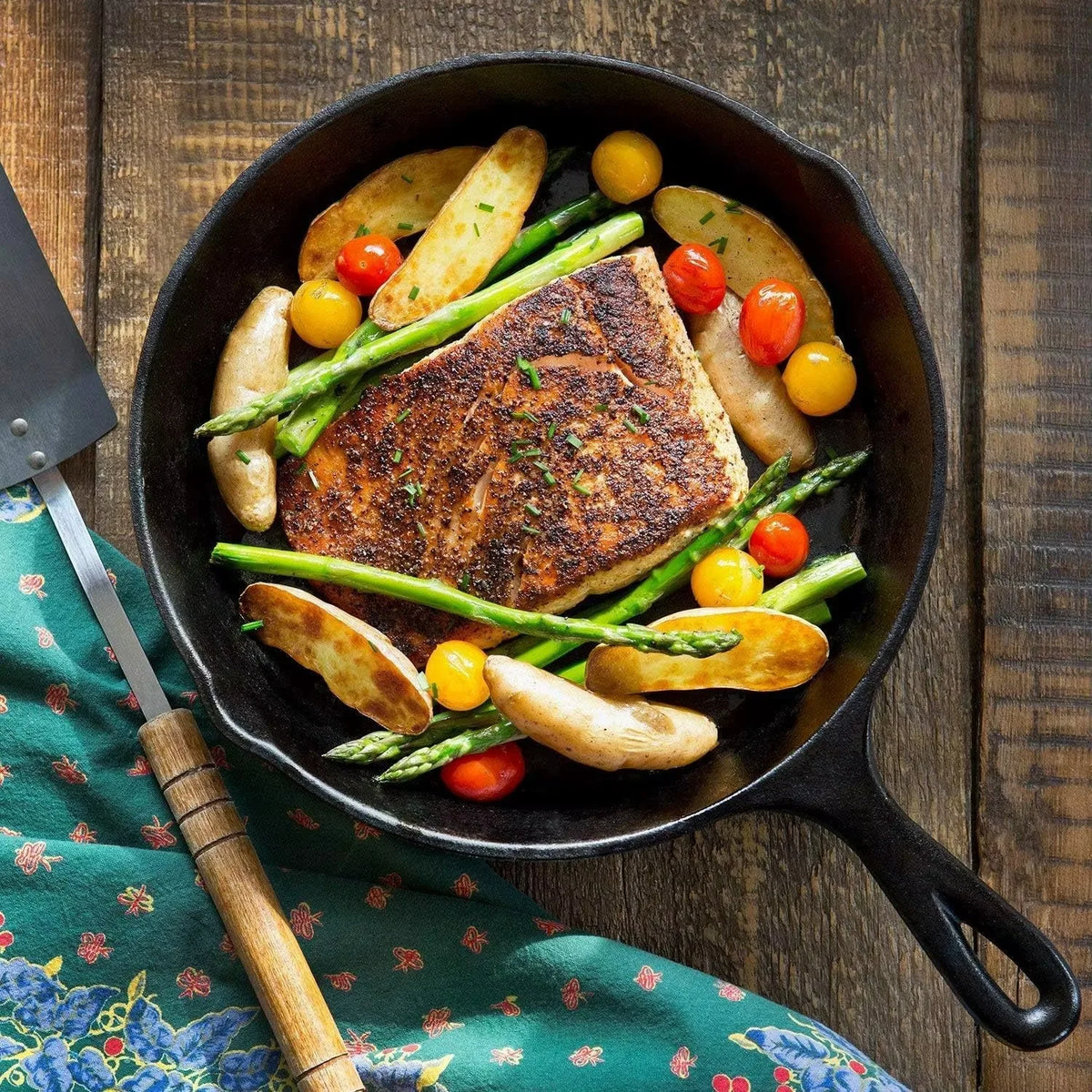3PCS Cast Iron Skillet Set 6/8/10 Inch, Pre-Seasoned Heavy Duty Frying Pans for Kitchen, Oven, Grill & Campfire Cooking