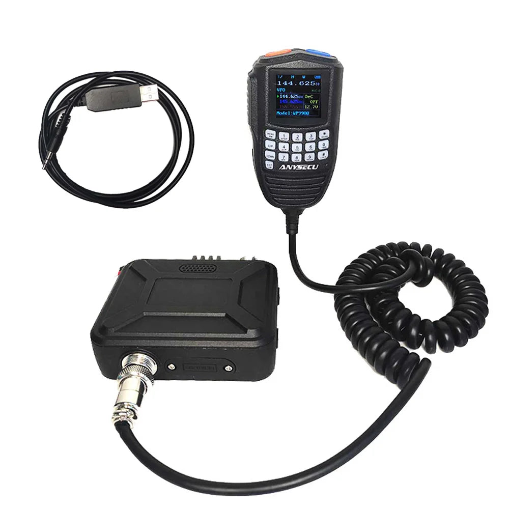 ANYSECU WP-9900 25W FM Radio UV Dual Band 136-174 & 400-480MHz Tri-Display Two Way Radio KT-WP12 VOX DTMF Mini Walkie Talkie