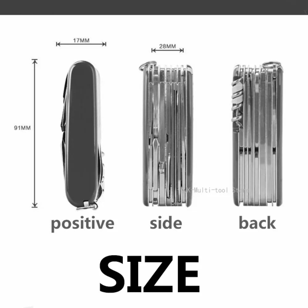 17 in 1 Multi-Tool Pocket Knife Portable Stainless Steel Folding Camping Pliers Multifunctional Pocket Knives for Outdoor