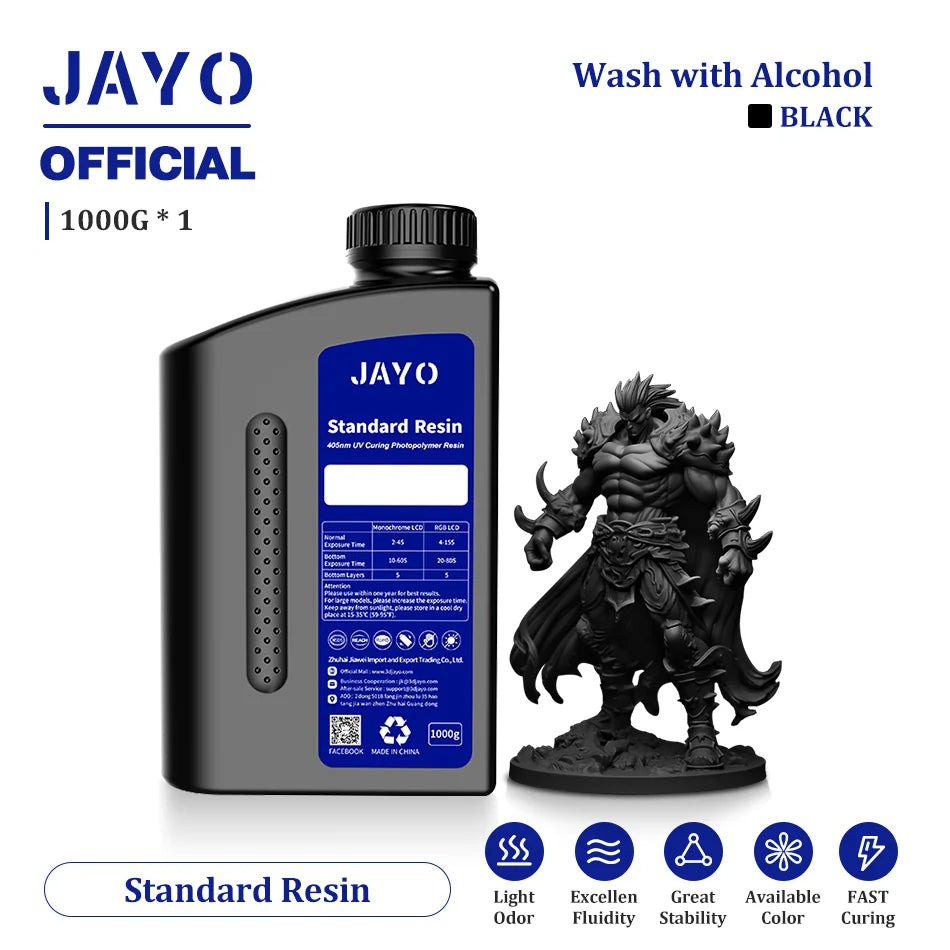 JAYO 3D Printer Resin Fast Curing Standard/ Standard Plus/ 14K Standard/ ABS Like 3D Resin For LCD SLA DLP 3D Printers
