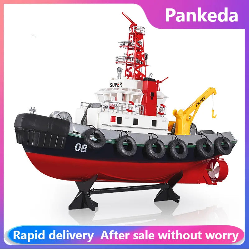 HengLong Remote Control Rescue Speedboat 2.4g Wireless Rc Speedboat Fire Rescue Boat Spray Boat Children'S Outdoor Toy Gift