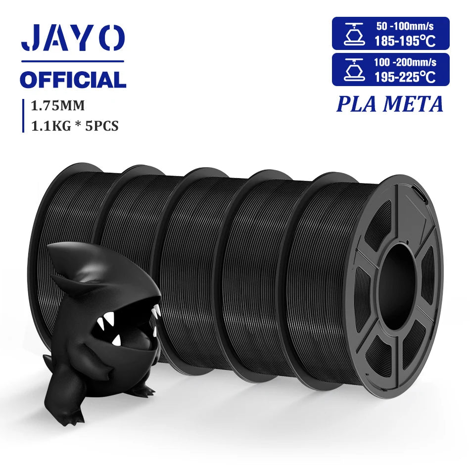 JAYO 5 Rolls 3D Filament PLA/PLA META/PETG/SILK PLA+/Wood/PLA Marblel/ APLA 1.75mm1.1KG 3D Printer Filament for FDM Muticolor