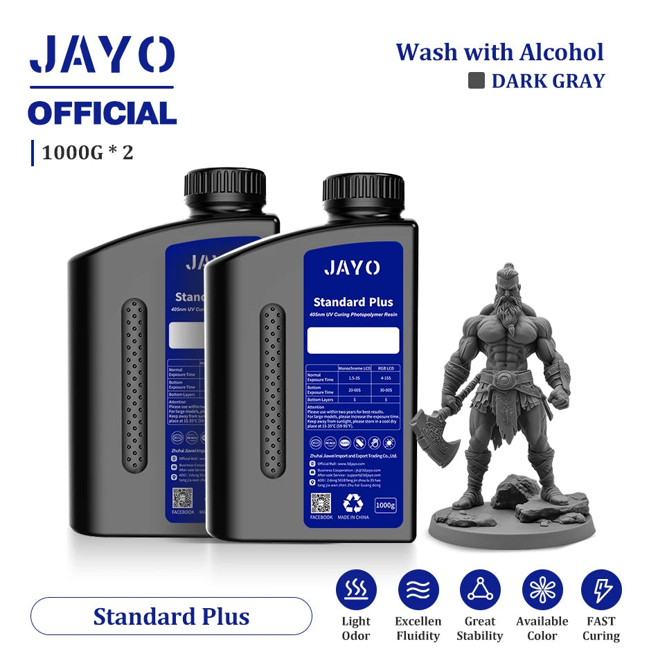 JAYO 3D Printer Resin Fast Curing Standard/ Standard Plus/ 14K Standard/ ABS Like 3D Resin For LCD SLA DLP 3D Printers
