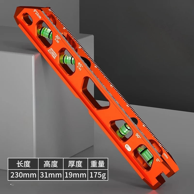 High-precision Strong Magnetism Bubble Level Solid Cast Aluminum Construction Spirit Level V-Groove & Magnet Track Angle Finder