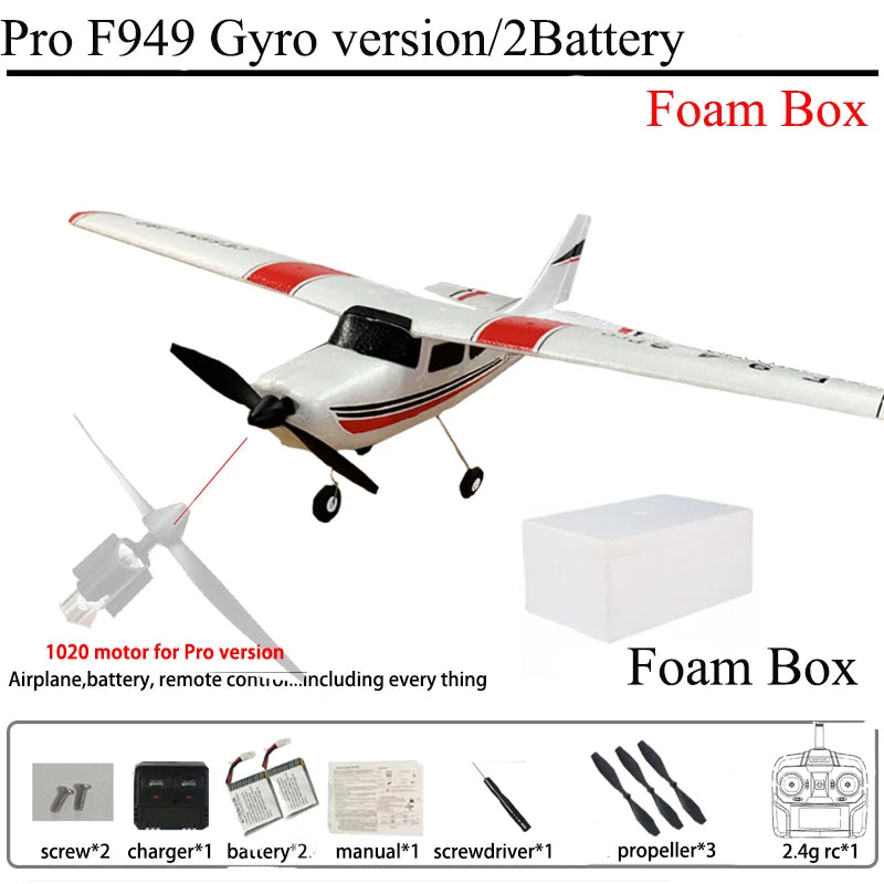 WLtoys F949 2.4G 3D6G 3Ch RC Airplane Fixed Wing Plane Outdoor Toys Drone RTF Upgrade Version Digital Servo F949S With Gyroscope
