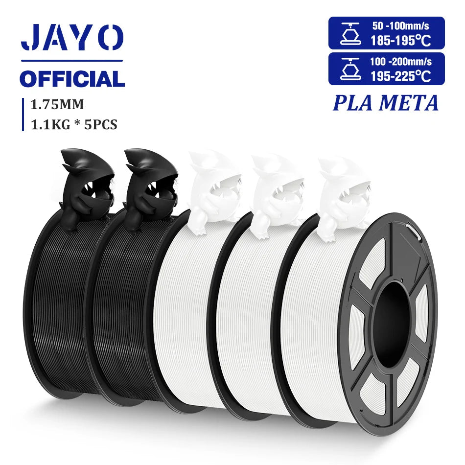 JAYO 5 Rolls 3D Filament PLA/PLA META/PETG/SILK PLA+/Wood/PLA Marblel/ APLA 1.75mm1.1KG 3D Printer Filament for FDM Muticolor