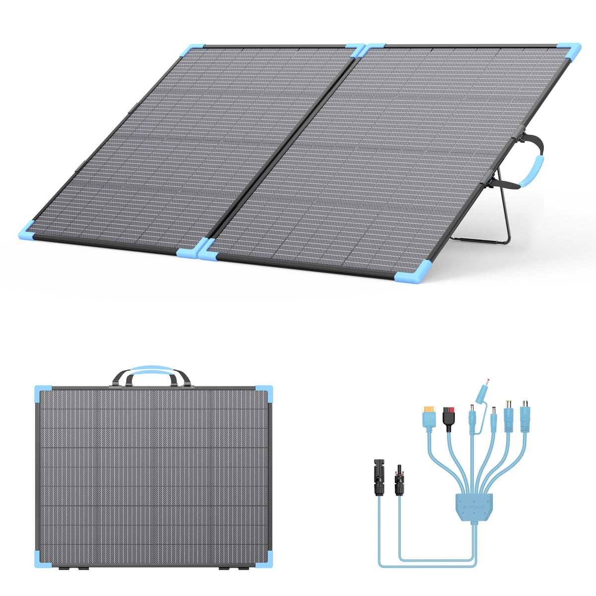 E-POWO Bifacial Foldable Solar Panel 110W/220W/400W Charger Solar with 23.4% Energy Conversion Rate For Car Boat Caravan Camping