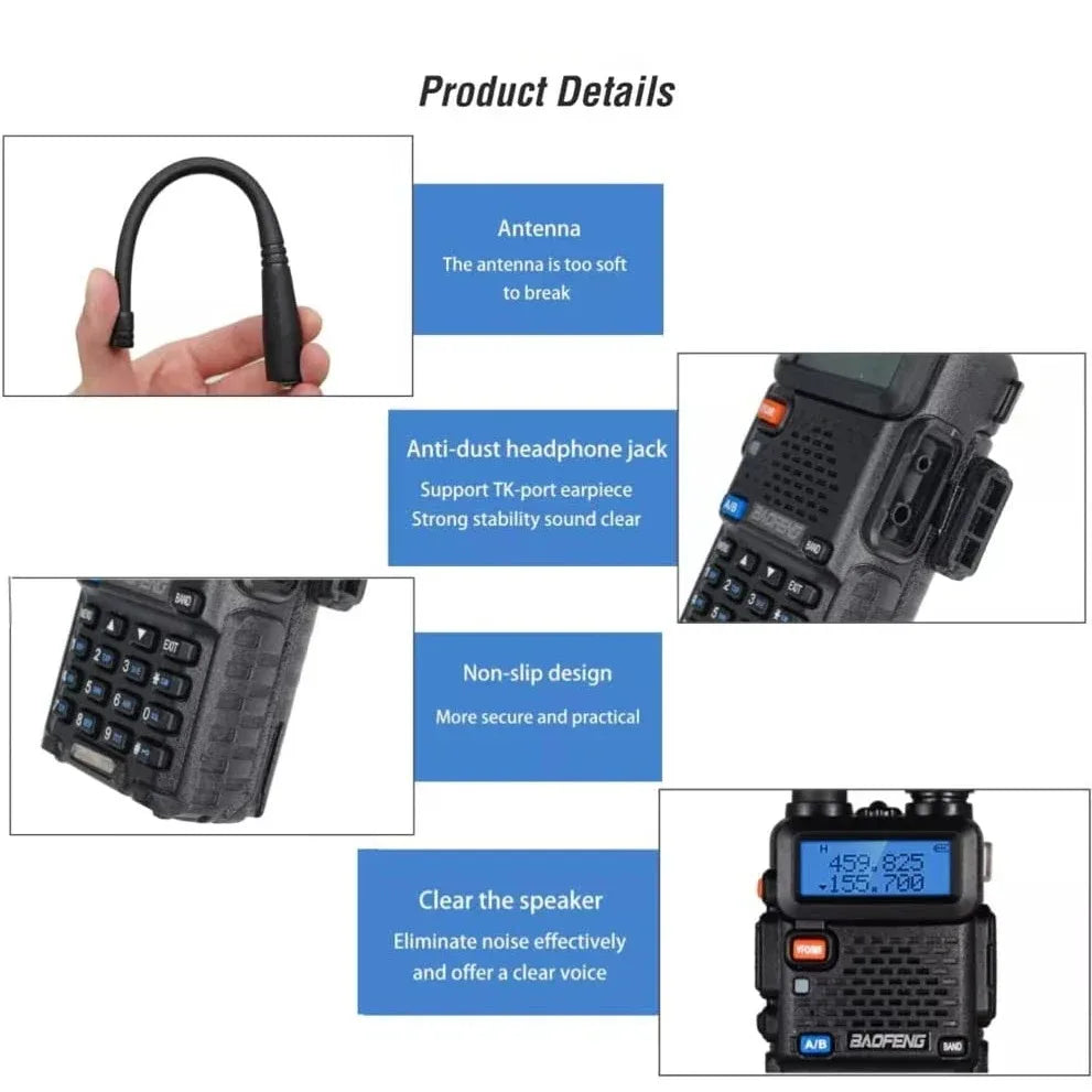 Baofeng UV-5R Dual Band Amateur Radio 5W UHF VHF Radio Remote Handheld Walkie Talkie Baofeng UV-5R