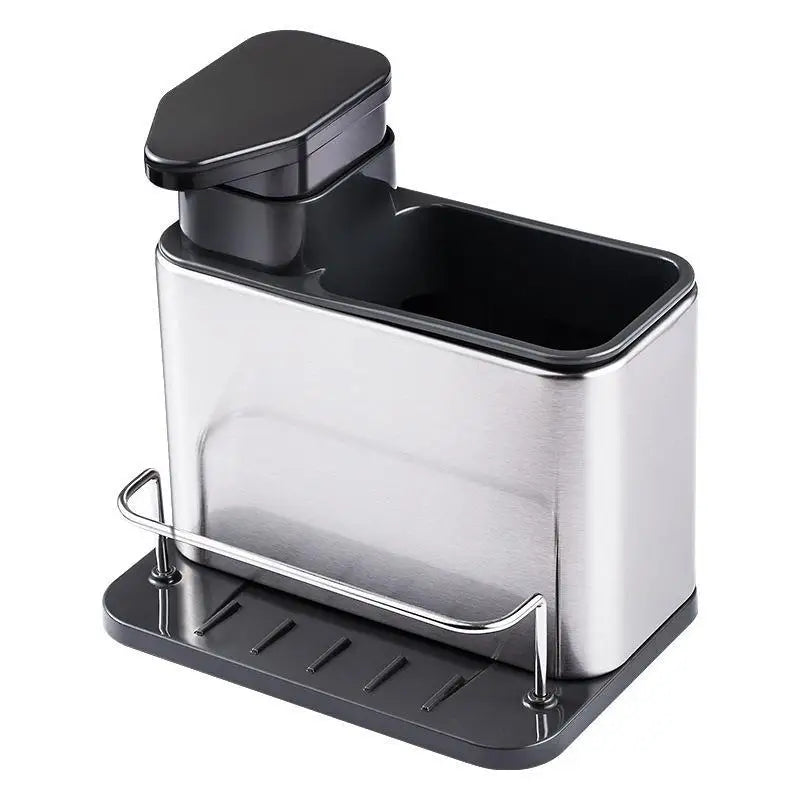 3 In 1 Kitchen Stainless Steel Tableware Soap Dispenser Sponge Holder Sink Organizer Drain Rack For Kitchen Sinks