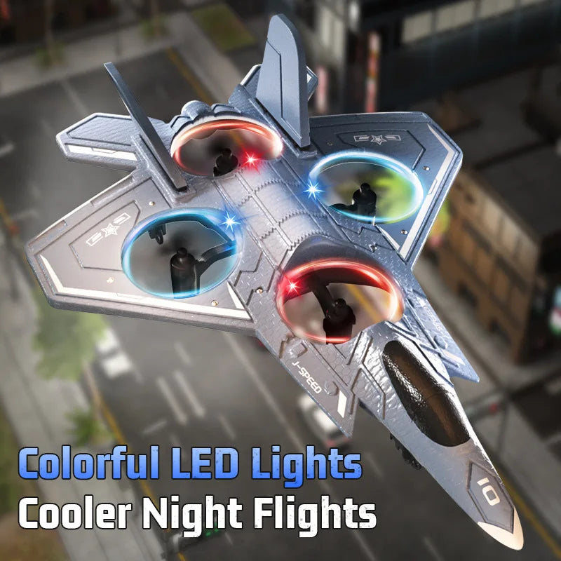 JJRC Eva Small Unmanned Foam Fighter Colorful Led Lights Stunt Flying Remote Control Aircraft Toy Boy Gift