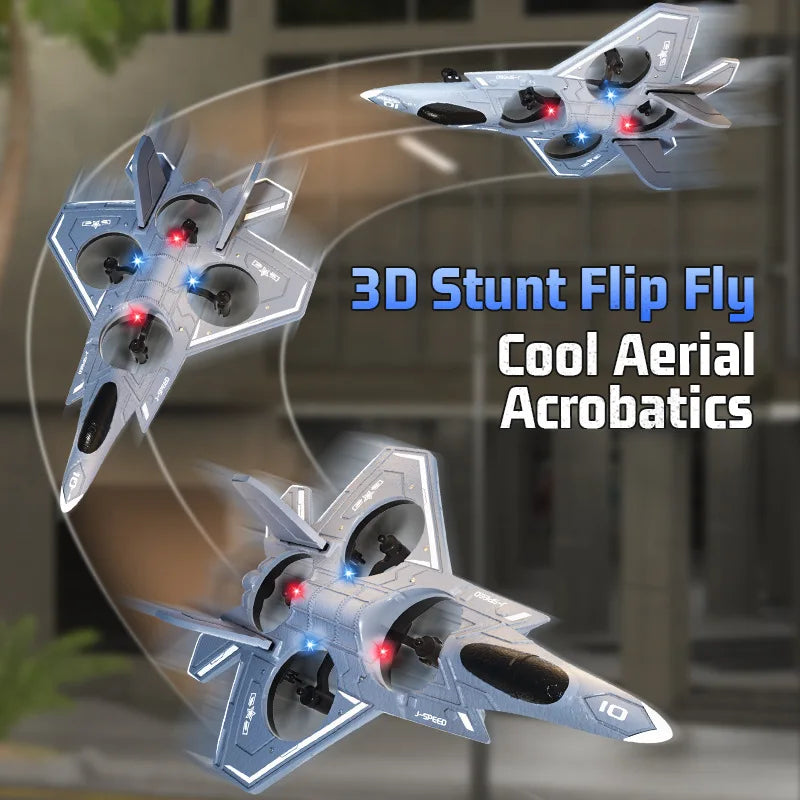 JJRC Eva Small Unmanned Foam Fighter Colorful Led Lights Stunt Flying Remote Control Aircraft Toy Boy Gift