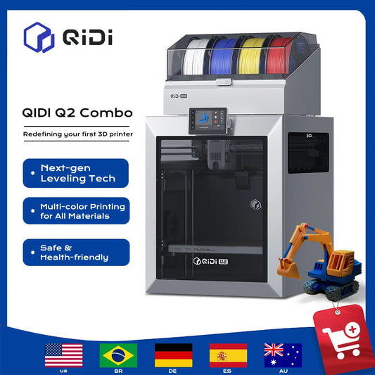 QIDI Q2 COMBO CoreXY 3D Printer 600mm/s High Speed Impressora 3D Enclosed Active Heated Chamber Multi-Color Carbon Fiber Printer