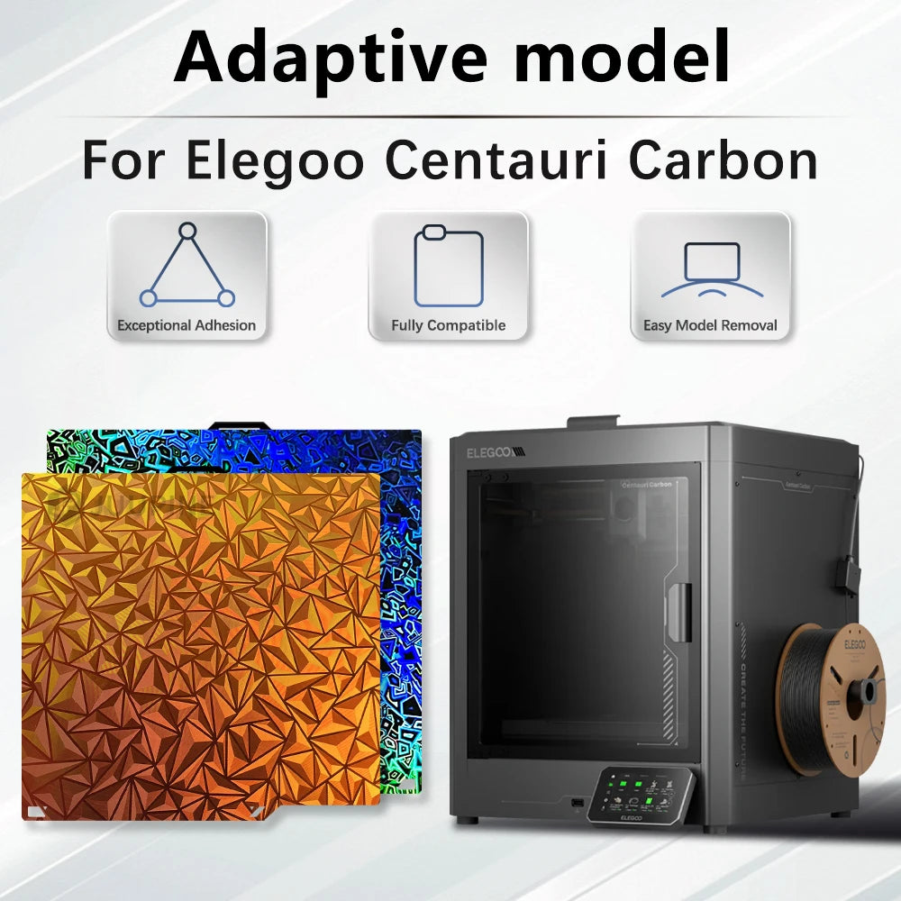 Elegoo Centauri Carbon Build Plate Smooth PEO Sheet PET Carbon Fiber Heatbed Spring Steel Sheet PEI Plate For Centauri Carbon 2