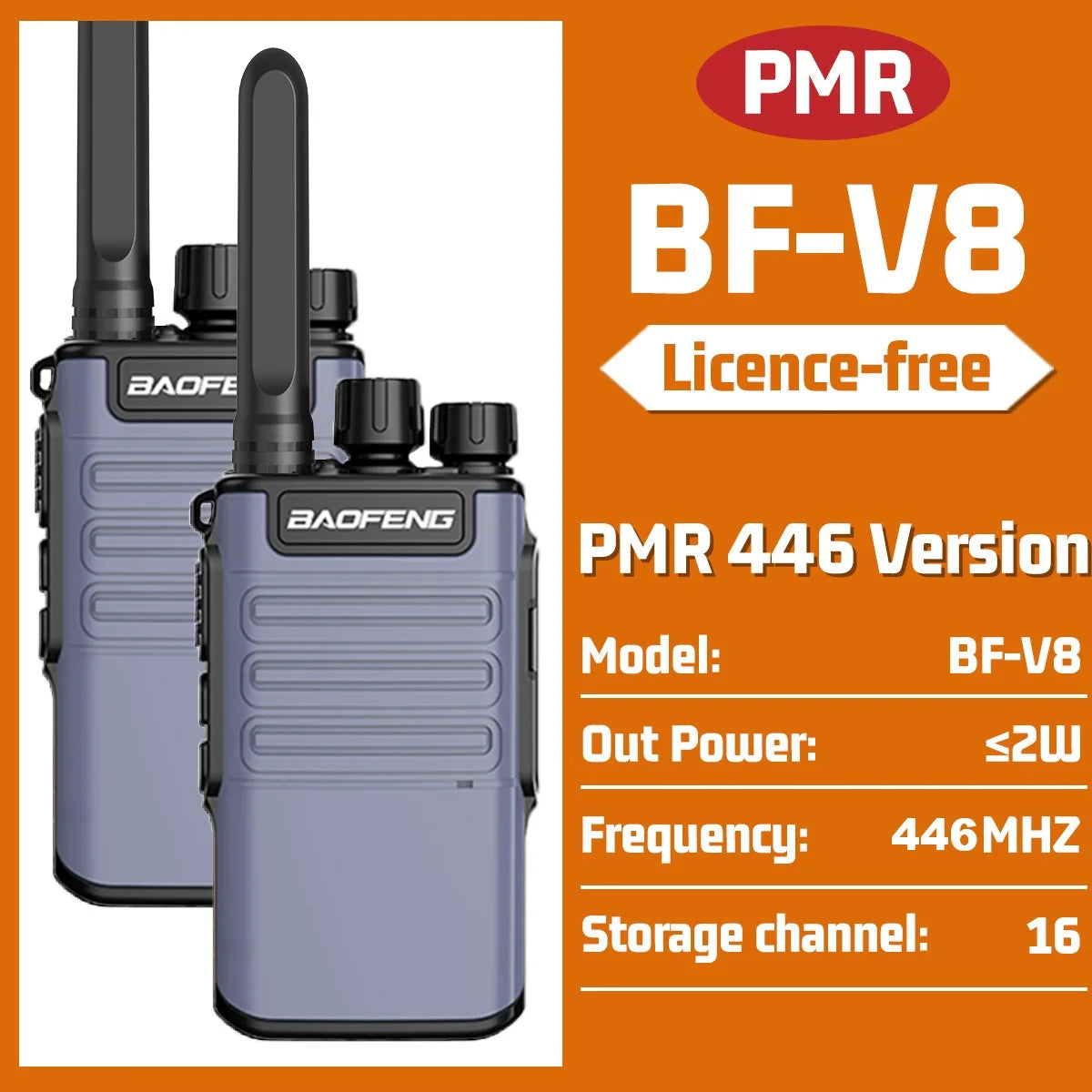 2PCS Baofeng BF-V8 Mini Walkie Talkie PMR Legal Frequency Wireless Copy VOX Portable Two Way Radio For Outdoor Camping Hiking