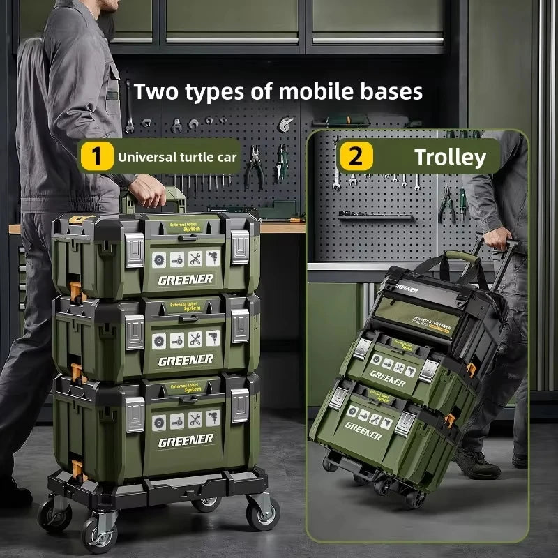 Multi Functional Large Capacity Stackable Toolbox Set, Large Hardware Widened Storage Box