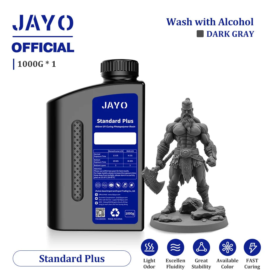 JAYO 3D Printer Resin Fast Curing Standard/ Standard Plus/ 14K Standard/ ABS Like 3D Resin For LCD SLA DLP 3D Printers