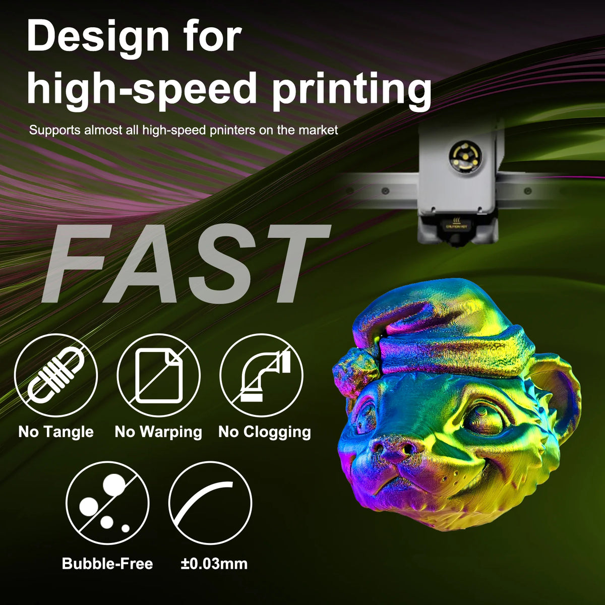ERYONE 10KG Triple Color Silk PLA Premium Filament 3D Print Big Sale,Multicolor Available,1KG per Spool