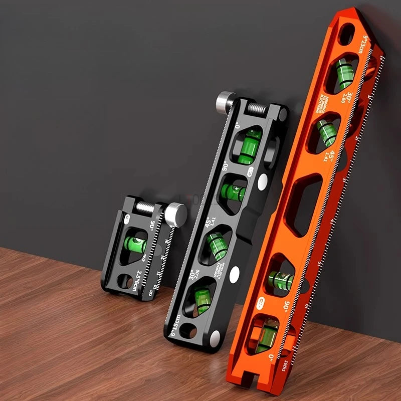 High-precision Strong Magnetism Bubble Level Solid Cast Aluminum Construction Spirit Level V-Groove & Magnet Track Angle Finder