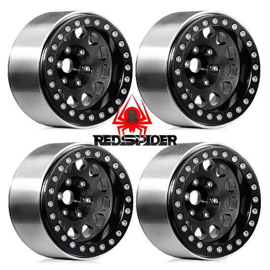 RED SPIDER 4Pcs Heavy 1.9Inch Beadlock Wheel Rim Hub for 1/10 RC Crawler Car TRX4 TRX6 Axial SCX10 III AXI03006 YK4082