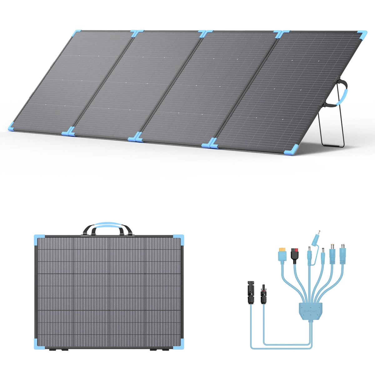 E-POWO Bifacial Foldable Solar Panel 110W/220W/400W Charger Solar with 23.4% Energy Conversion Rate For Car Boat Caravan Camping