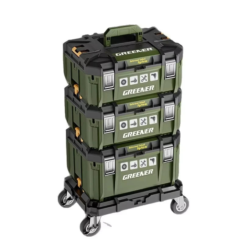 Multi Functional Large Capacity Stackable Toolbox Set, Large Hardware Widened Storage Box