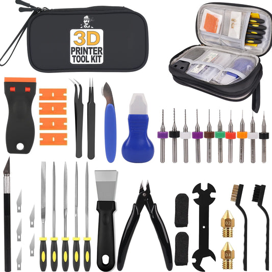 3D Printer Tool Kit 39PCS Maintenance with Nozzle Cleaning Tools, Scraper, Brushes, File Set, Cutter, Knife for FDM/SLA Printers