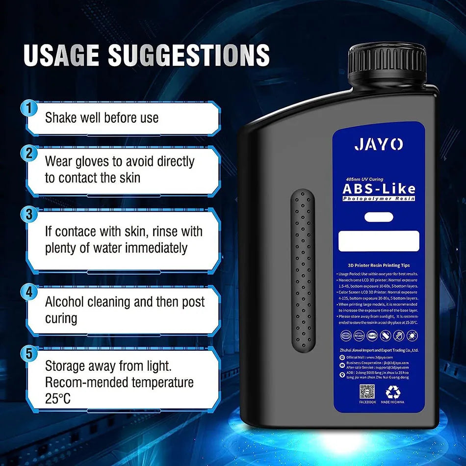 JAYO 3D Printer Resin Fast Curing Standard/ Standard Plus/ 14K Standard/ ABS Like 3D Resin For LCD SLA DLP 3D Printers
