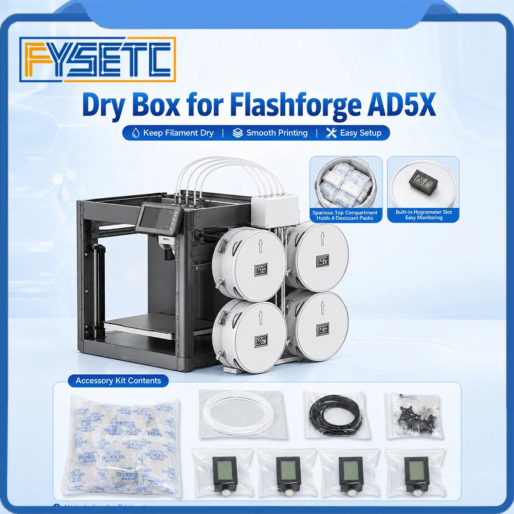 For FlashForge AD5X Filament Dry Box Environment for Drying Filaments to Improve Print Quality Kit For AD5X