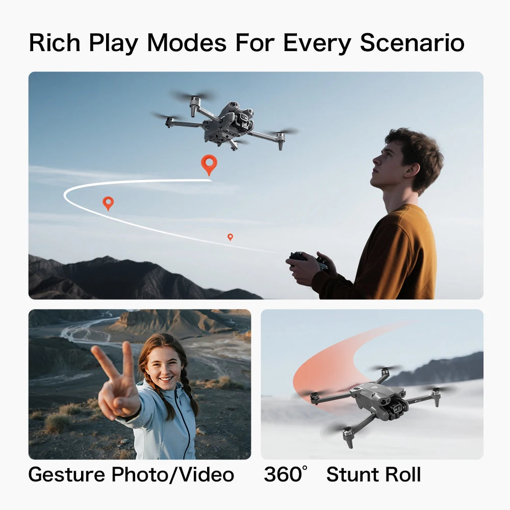 Original GT50 Drone FPV 8K Professional 4K HD Dual Camera WIFI Light Flow Brushless Motor Obstacle Avoidance Quadcopter kid Toys