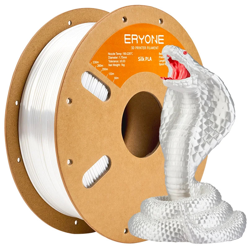 ERYONE 1KG Silk PLA 3D Printer Filament 1.75mm, Premium Silk Shiny Finish Single Color, Glossy Smooth Surface 1kg Spool