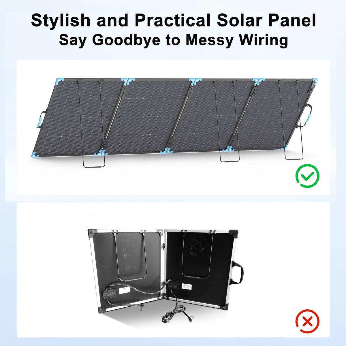 E-POWO Bifacial Foldable Solar Panel 110W/220W/400W Charger Solar with 23.4% Energy Conversion Rate For Car Boat Caravan Camping