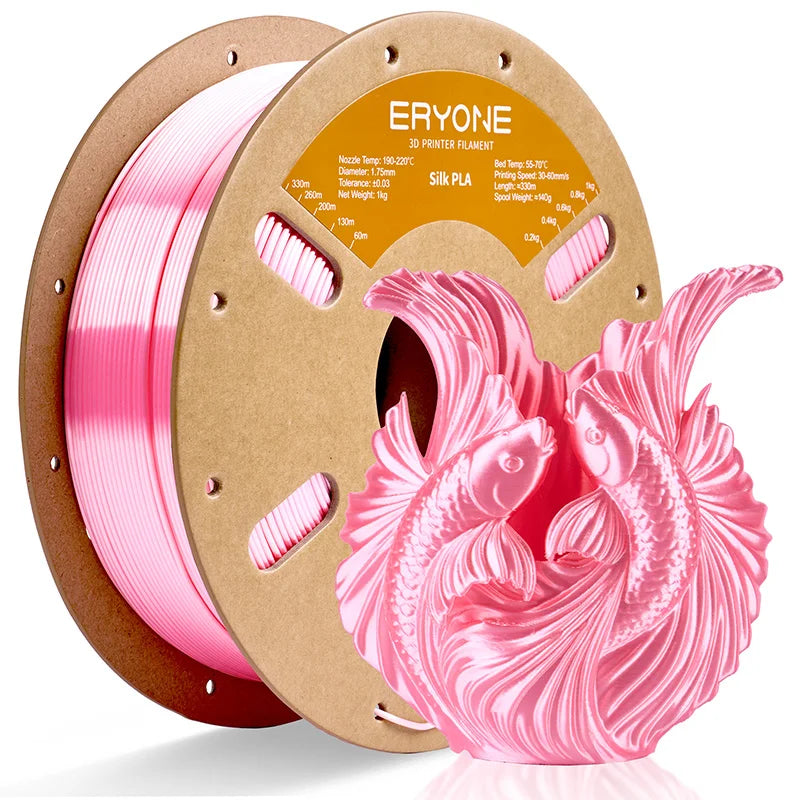 ERYONE 1KG Silk PLA 3D Printer Filament 1.75mm, Premium Silk Shiny Finish Single Color, Glossy Smooth Surface 1kg Spool
