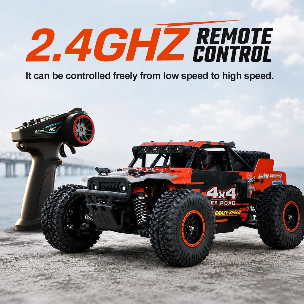 ZNLYRION RC Monster SG202MAX Scale1:16 Truck 4WD Brushless 55KM/H 2.4G Remote Control Off-Road Car with LED Lights for Boys Adults
