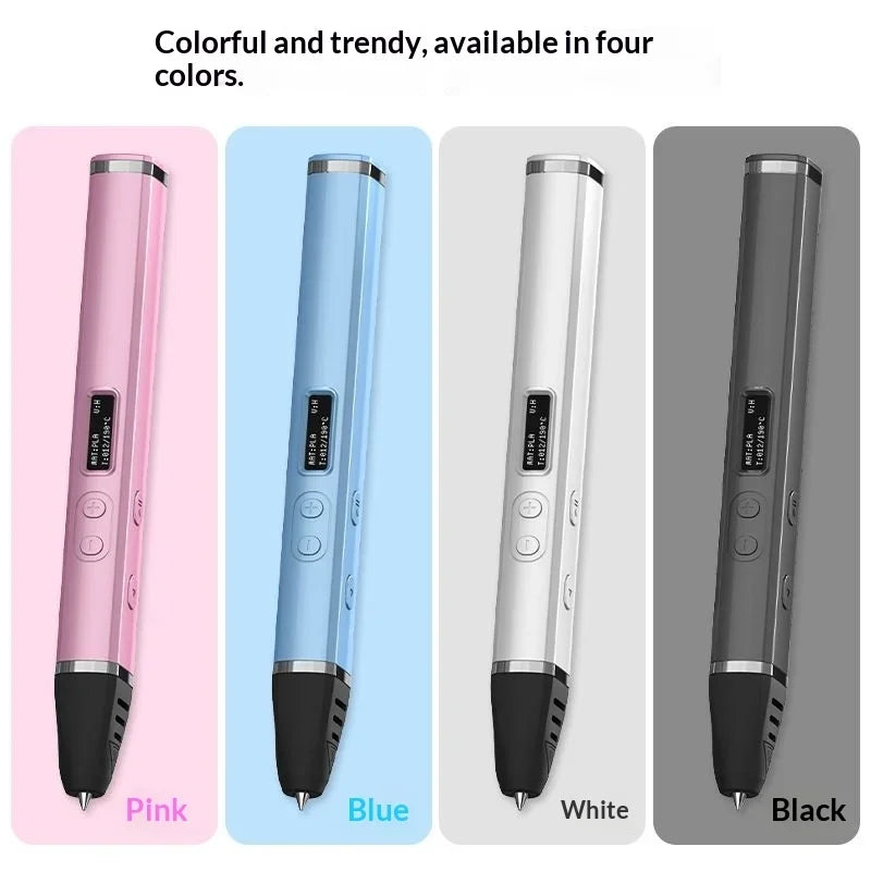 3D Printing Pen With Oled Display temperature Control And Fast Extrusion With PLA Filament For Doodling Making Holiday Presents