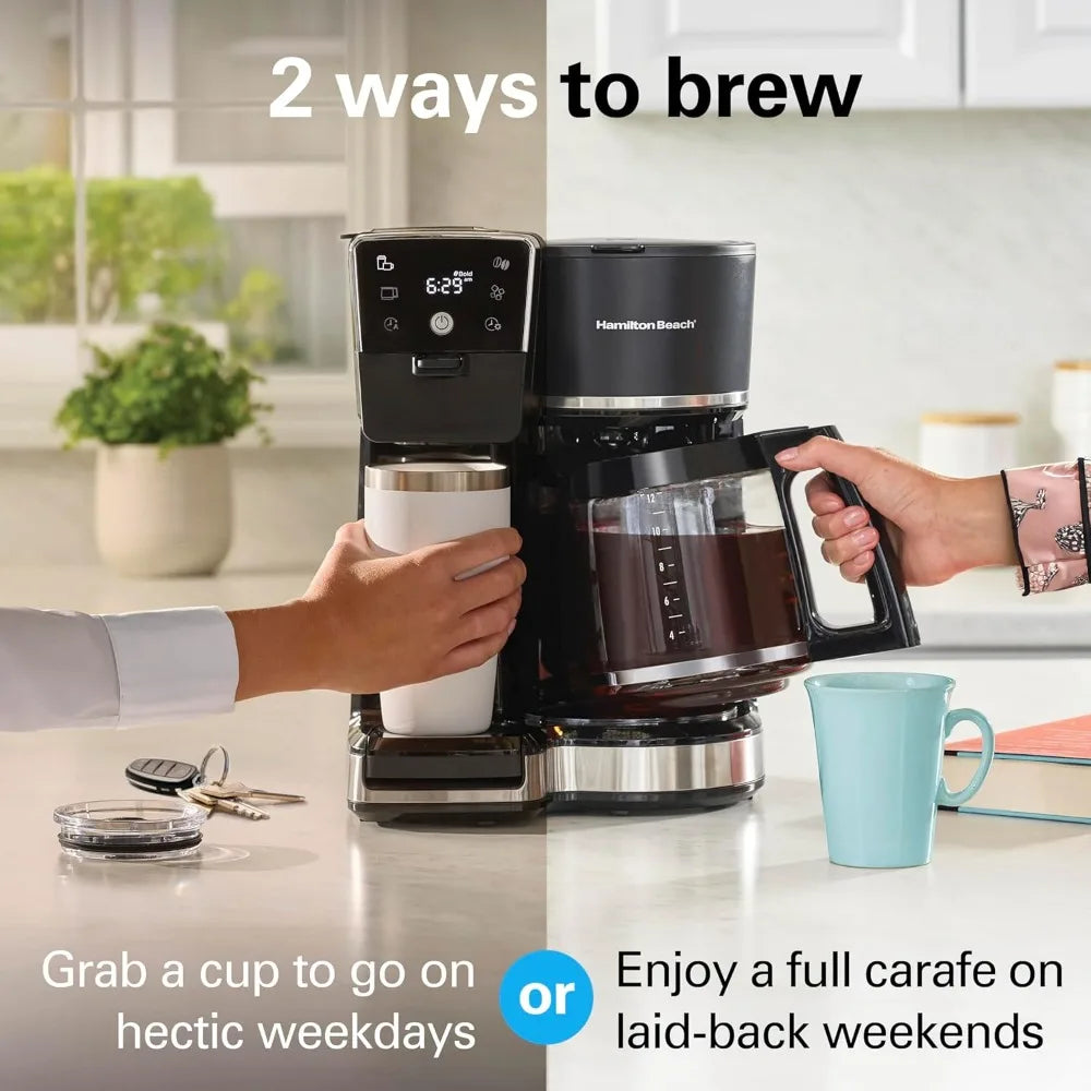 Hamilton Beach 2-Way 12 Cup Programmable Drip Hot and Iced Coffee Maker & Single Serve Coffee Machine