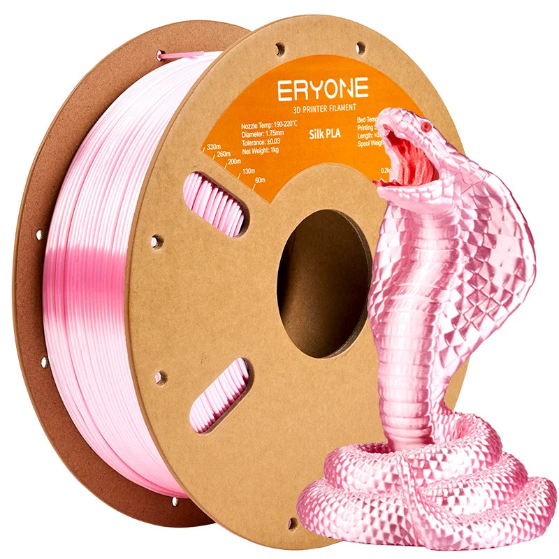 ERYONE 1KG Silk PLA 3D Printer Filament 1.75mm, Premium Silk Shiny Finish Single Color, Glossy Smooth Surface 1kg Spool