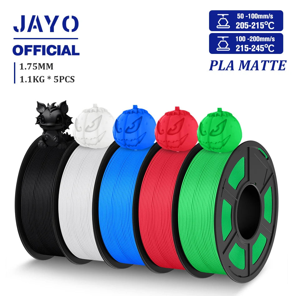 JAYO 3D Filament PLA/PLA META/PETG/SILK PLA+/Wood/PLA Marblel/ APLA 1.75mm 5Roll 1.1KG/0.5KG 3D Printer Filament for 3D Printer