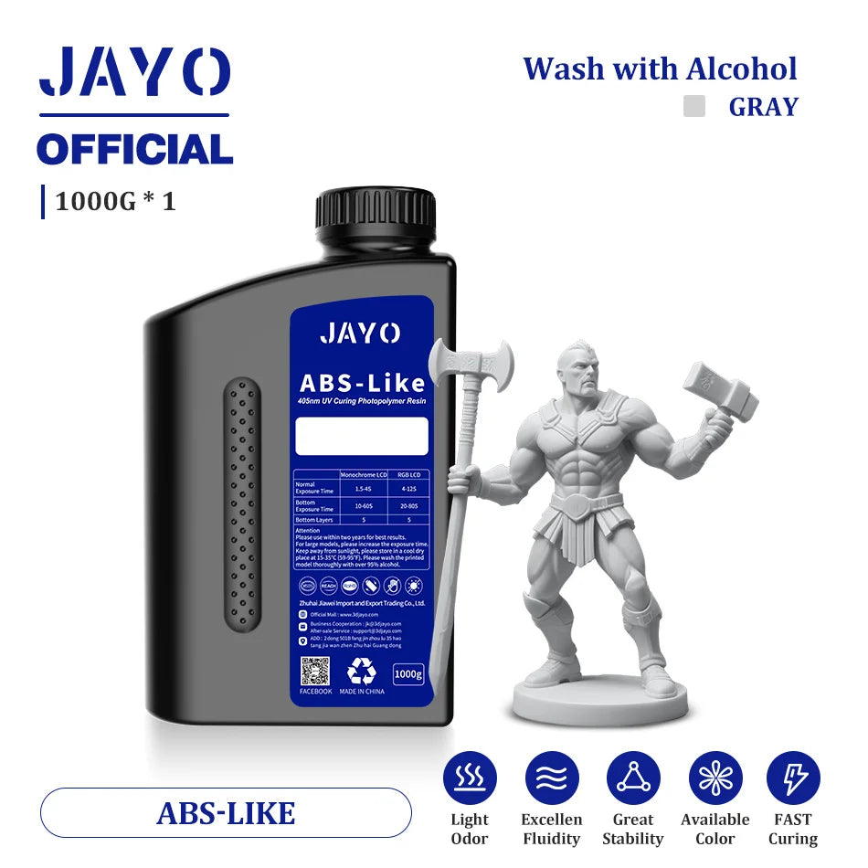 JAYO 3D Printer Resin Fast Curing Standard/ Standard Plus/ 14K Standard/ ABS Like 3D Resin For LCD SLA DLP 3D Printers