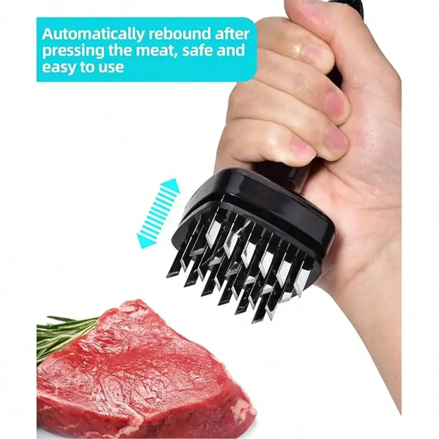 Meat Tenderizer Steak Tool, 48 Stainless Steel Ultra Sharp Needle Blades Meat Tenderizer Stapler For Tenderizing Steak/Beef/Pork/Turkey/Fish/Poultry/Veal Marinade.