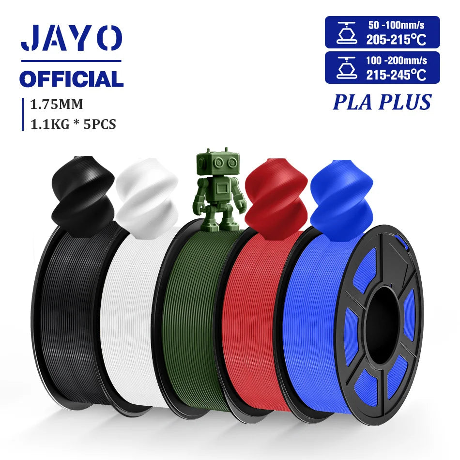 JAYO 5 Rolls 3D Filament PLA/PLA META/PETG/SILK PLA+/Wood/PLA Marblel/ APLA 1.75mm1.1KG 3D Printer Filament for FDM Muticolor